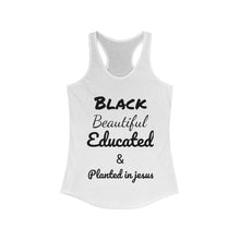 Load image into Gallery viewer, Black Beautiful & Educated Racerback Tank