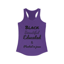 Load image into Gallery viewer, Black Beautiful &amp; Educated Racerback Tank

