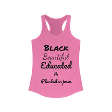 Load image into Gallery viewer, Black Beautiful &amp; Educated Racerback Tank
